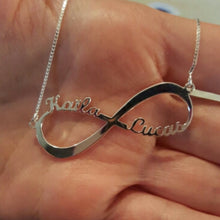 Load image into Gallery viewer, Personalised Sterling silver Infinity name necklace