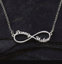 Load image into Gallery viewer, Personalised Sterling silver Infinity name necklace