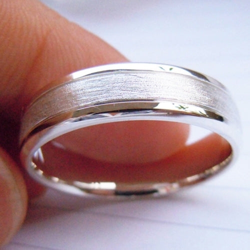 KLEIN Mens Handcrafted Sterling Silver wedding band