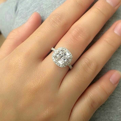 LAVENDA Sterling Silver Simulated Diamond Ring