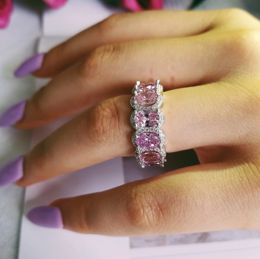 MUSCAT Sterling silver ring In Pink