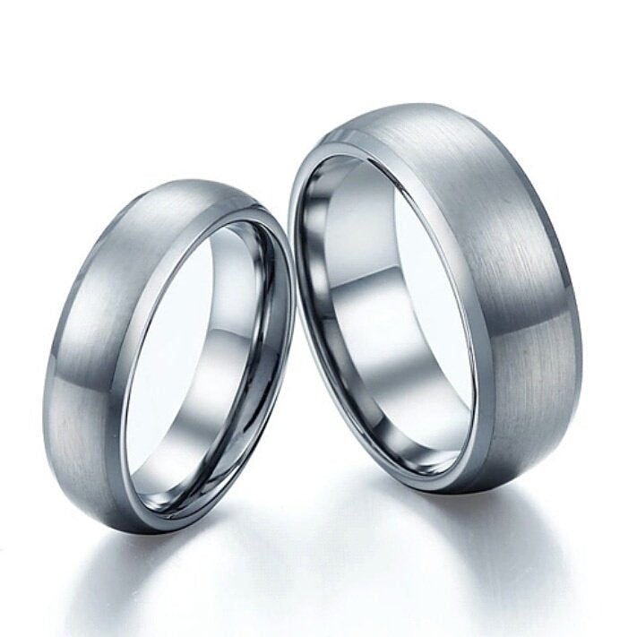 HIS and HERS titanium wedding/anniversary Rings