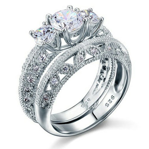 ROSE Sterling silver ring set