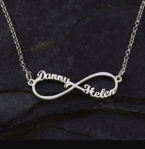 Personalised Sterling silver Infinity name necklace