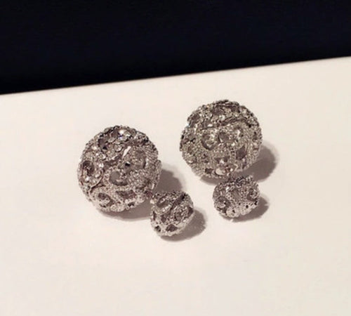 IVORY💎18k white gold plated cz diamond studs