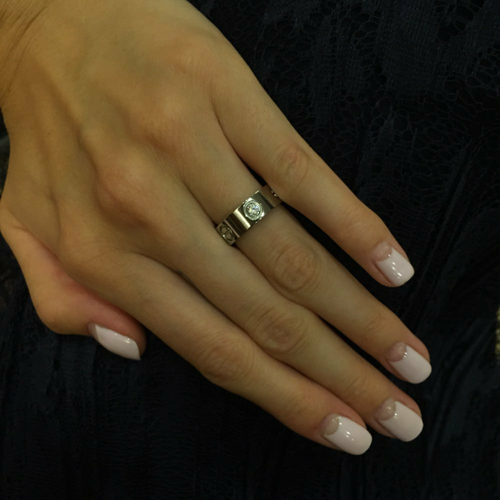 stainless steel ring - platinum plated