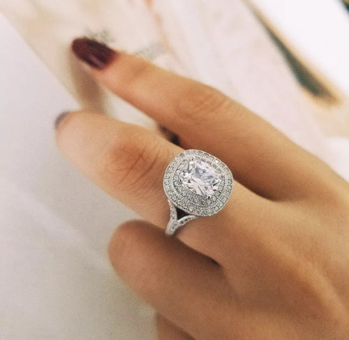 DILARA Sterling silver ring - White