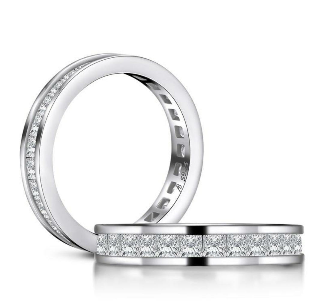Gents Princess Cut Diamond Wedding Band Ring Size 9.25